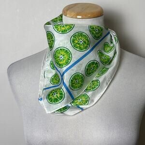 Gap Italian Silk Scarf Small Square Classic Preppy Travel Lightweight Green Lime